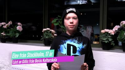 Brandtal av elev från Stockholm, 17 år